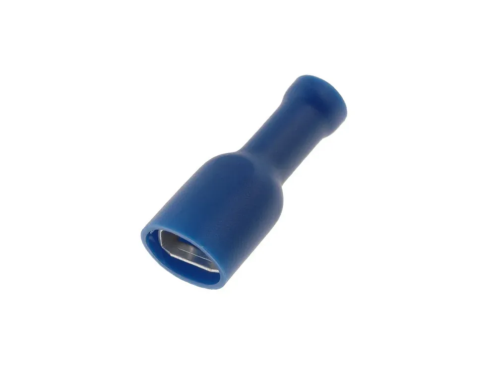 Outlet - Faston 6,3x0,8mm zásuvka celoizol modrý