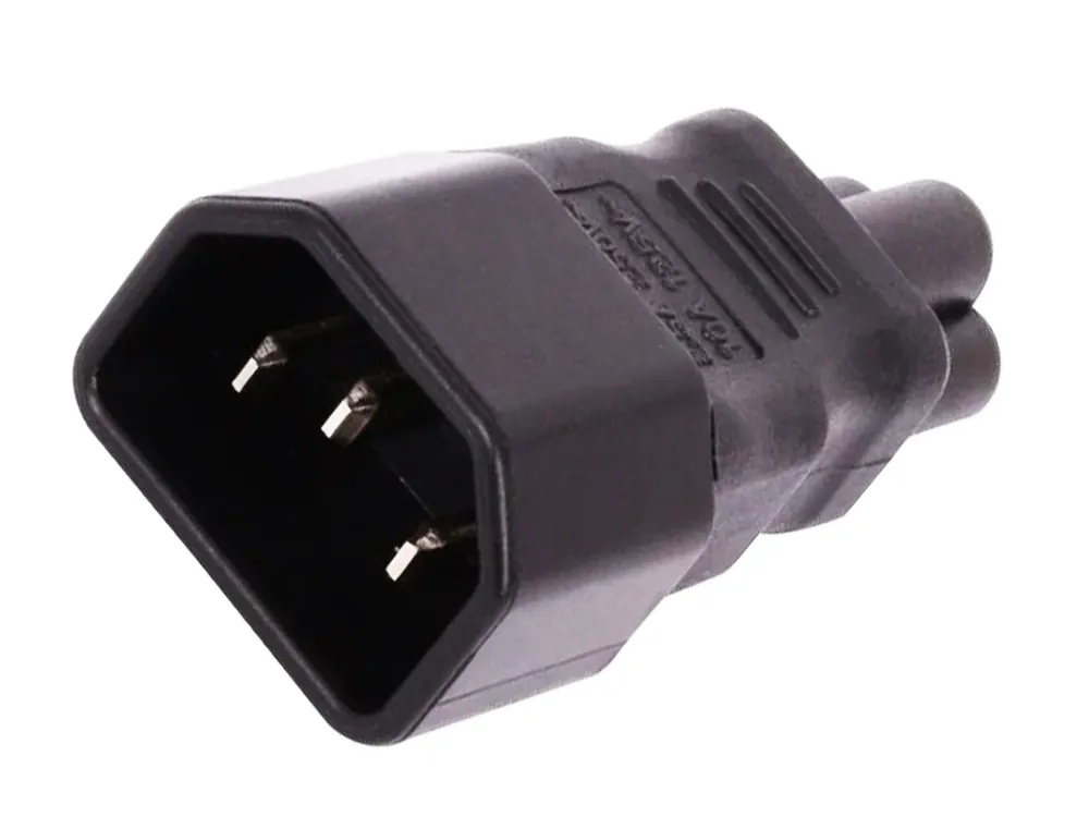 Adaptér IEC60320 C14 (E) - C5 (F) černý | Sleva navíc