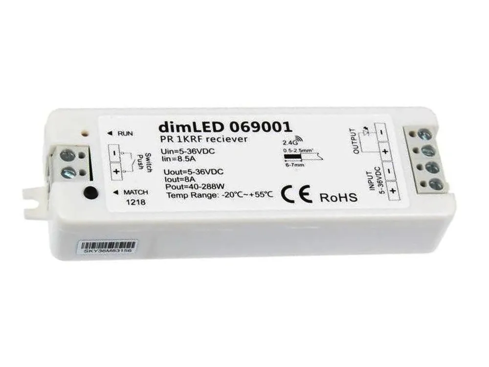 DimLED PR 1KRF přijímač pro jednobarevné LED pásky | Akční sleva
