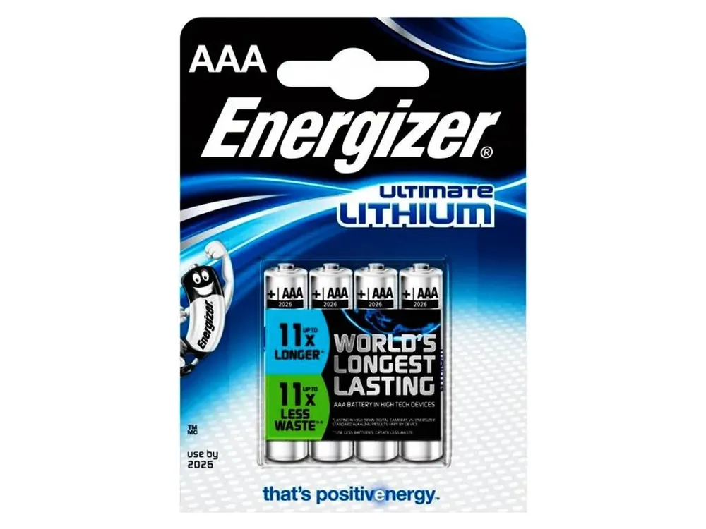 Velmi populární | Lithiová baterie AAA (FR03) Energizer Ultimate, 4ks