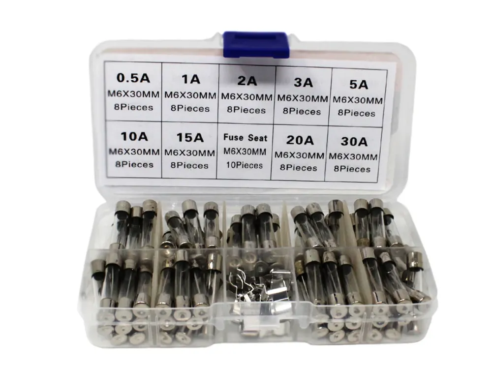 Sada skleněných pojistek 6x30mm, 72ks | Kupte nyní