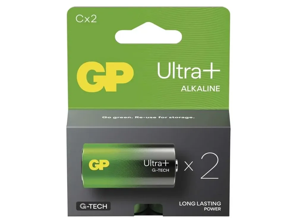 Alkalická baterie GP Ultra Plus C (LR14), 2ks | Rychlá expedice