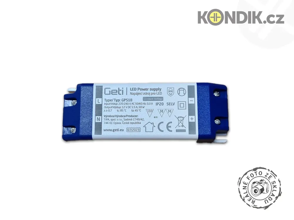 Snadný nákup - Geti GPS18 napájecí zdroj 12V/1,5A IP20