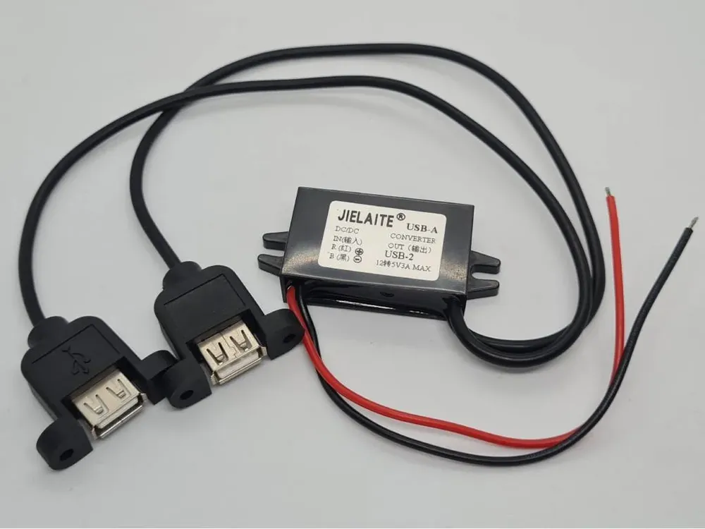 Skvělá cena | Měnič napětí 12V/5V 3A 2x USB-A do panelu