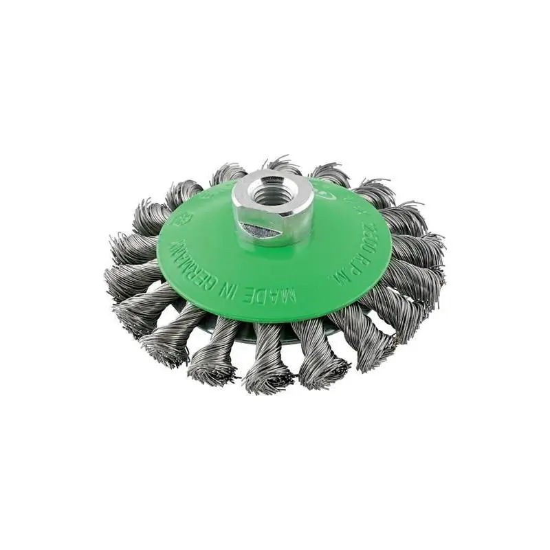 Kuželový kartáč z nerezové oceli M14 115x0,50 mm s uzlem Format | Vysoká kvalita