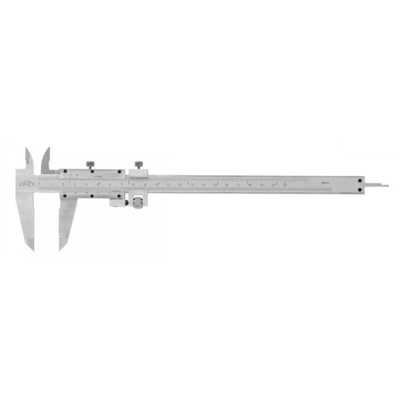 Posuvné měřítko s vnitřním měřením a hloubkoměrem KINEX 300 mm, 0,05 + 1/128 inch, jemné stavění, DIN 862 - Cenový hit