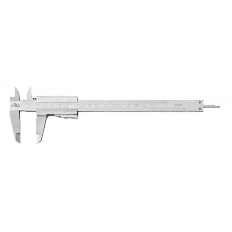 Sleva navíc | Posuvné měřítko KINEX 160 mm, 0,02 mm, aretace tlačítkem, mm+inch, monoblok, ČSN 25 1238, DIN 862