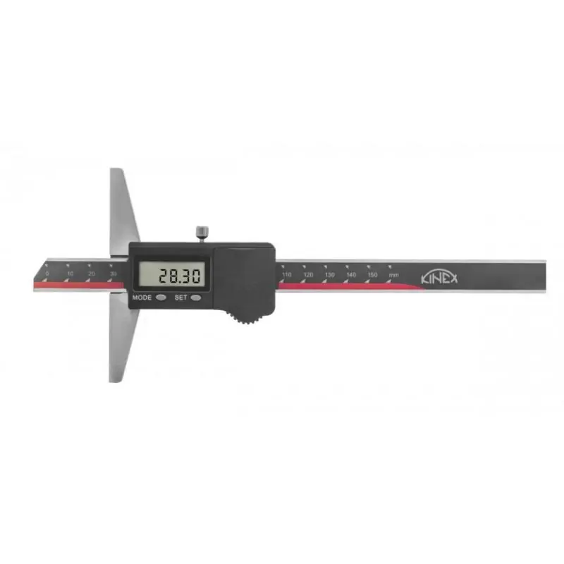 Cenový hit | Hloubkoměr digitální bez nosu KINEX, 150 mm/0,01, DIN 862, IP 67