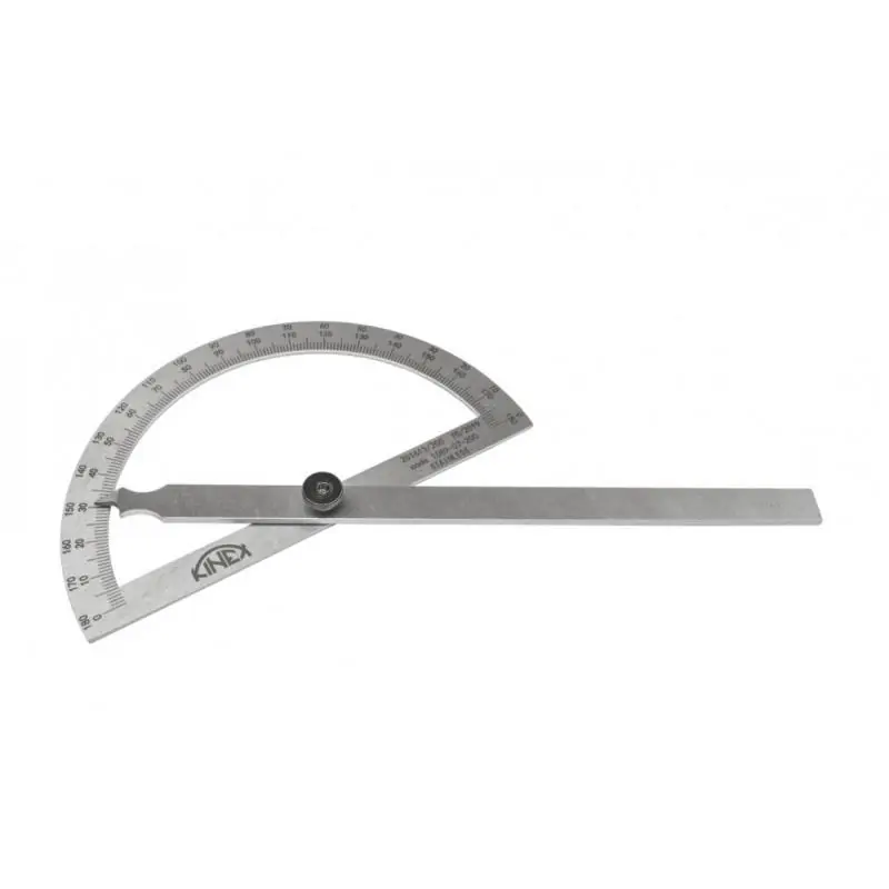 Úhloměr obloukový KINEX, NEREZ, 0-180°, 200x290 mm - Téměř vyprodáno
