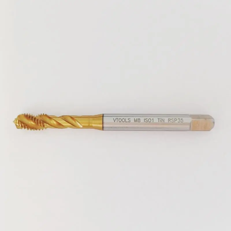Závitník strojní M5, neprůchozí, se šroubovitou drážkou 35°, ISO1 (5H), HSSE, TiN, VTOOLS | Nový produkt