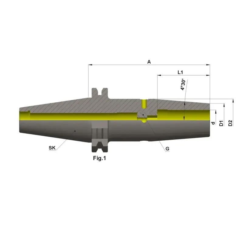 Tepelný upínač 4,5°, DIN69871, SK40, házivost do 0,003mm - Zlevněno