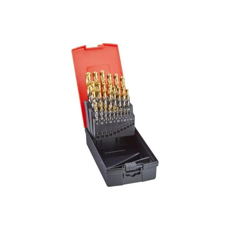 Sada spirálových vrtáků s válcovou stopkou HSS 338,TiN-TIP 1-13 mm Drill-Boy Format - Profesionální kvalita