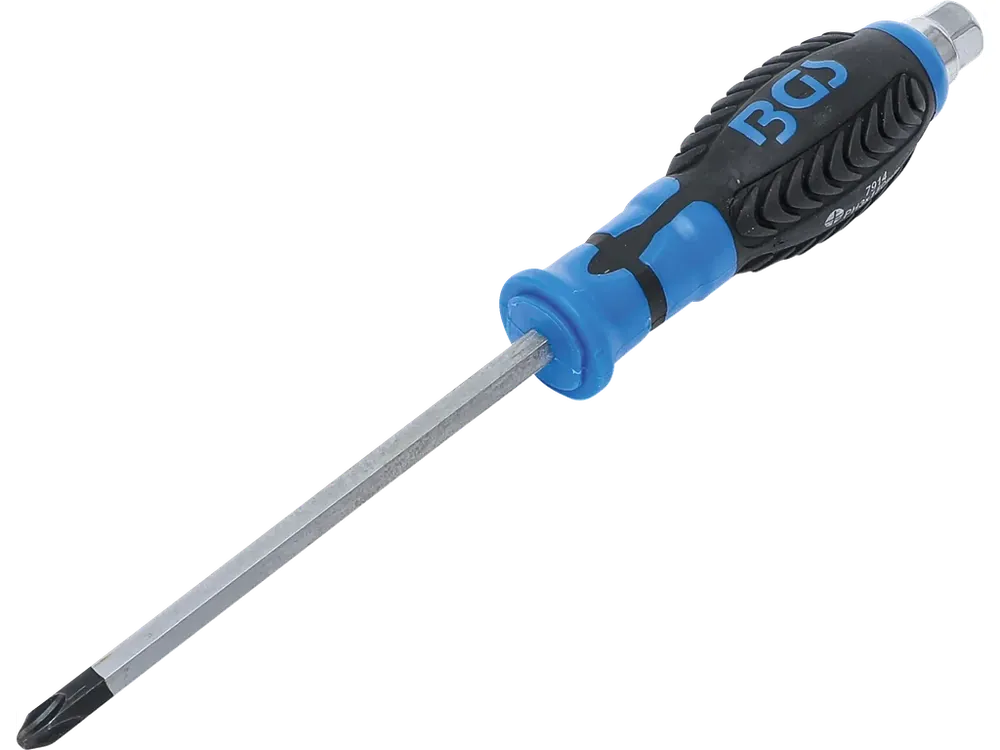 Profesionální kvalita - Křížový šroubovák PH3 s vnějším šestihranem, 150 mm, BGS - B7914