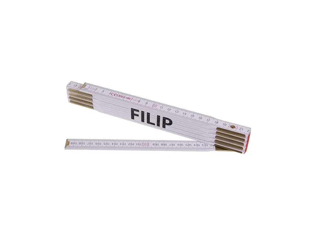 Velmi oblíbený produkt - Metr skládací 2m FILIP (PROFI,bílý,dřevo)