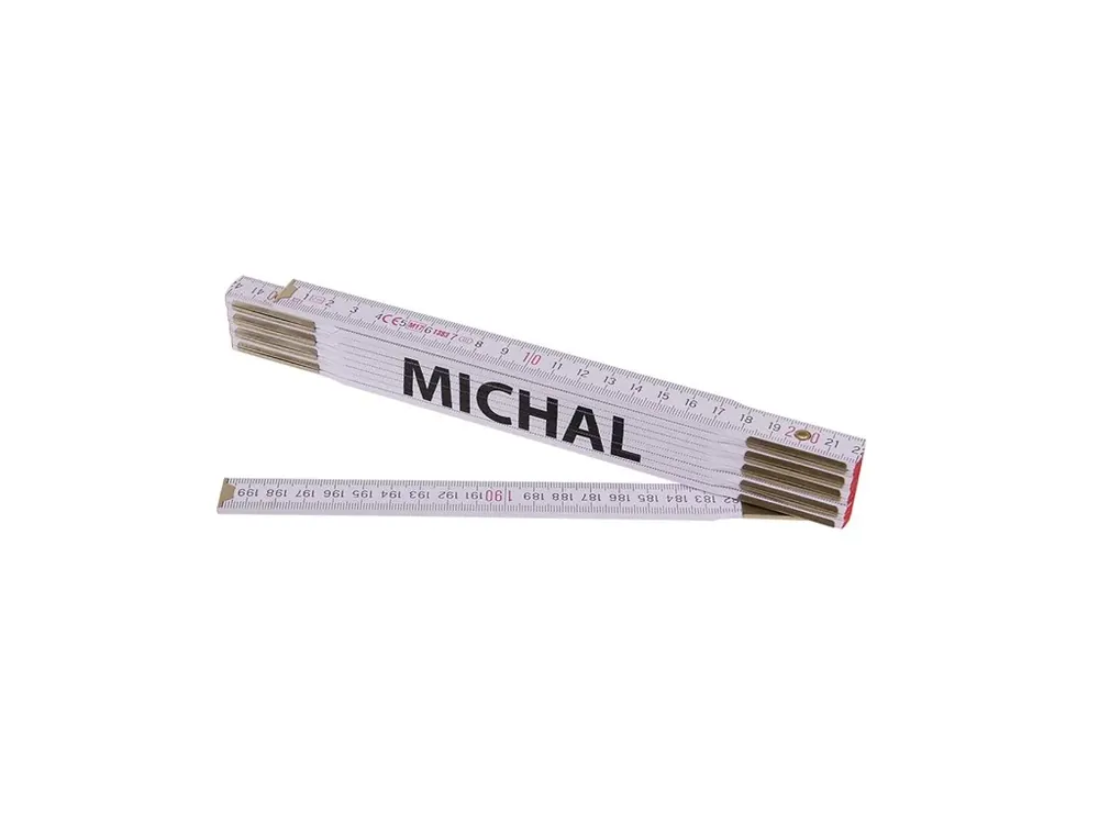 Do košíku - Metr skládací 2m MICHAL (PROFI,bílý,dřevo)