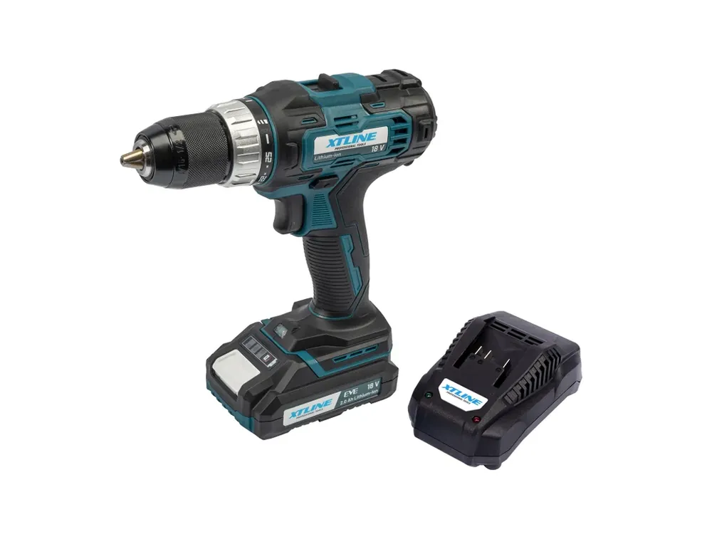 XTLINE Aku vrtačka 18 V, 40 Nm + 1 baterie 2.0 Ah + nabíječka 2.4 A - Vysoká kvalita