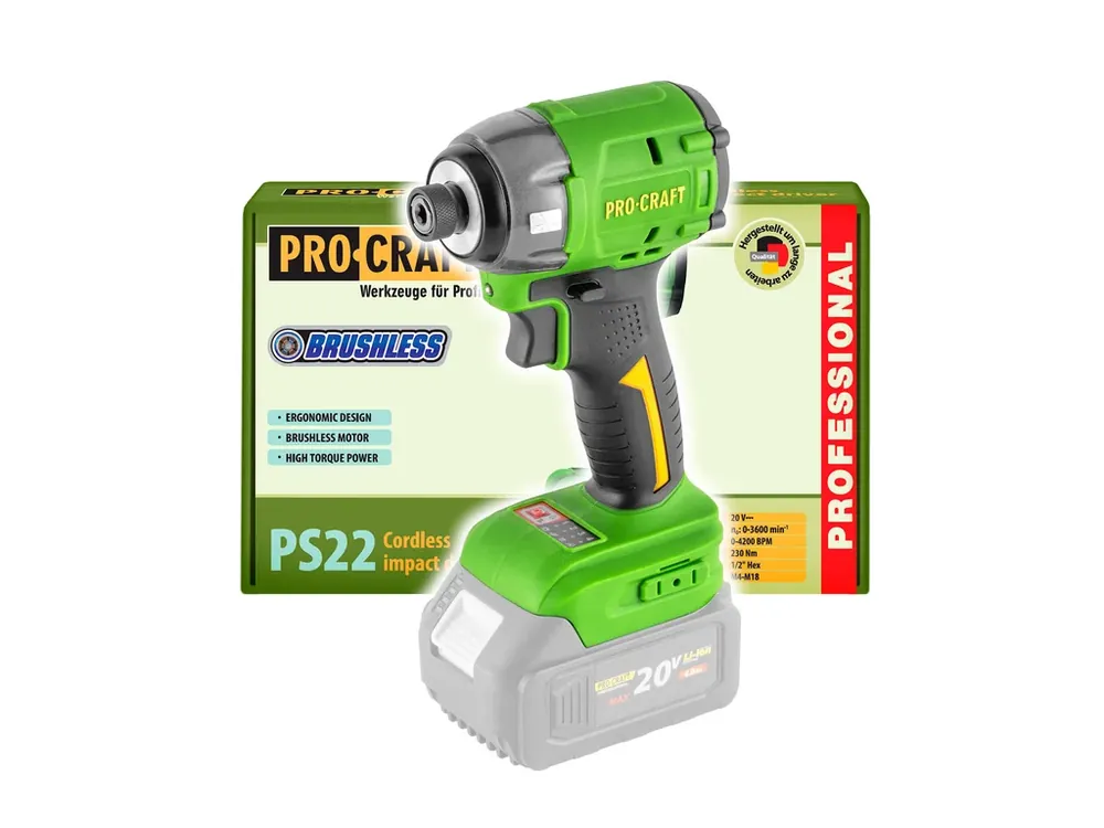 Poslední kusy - Aku rázový utahovák Procraft PS22bb (bez baterie a nabíječky) PS22bb