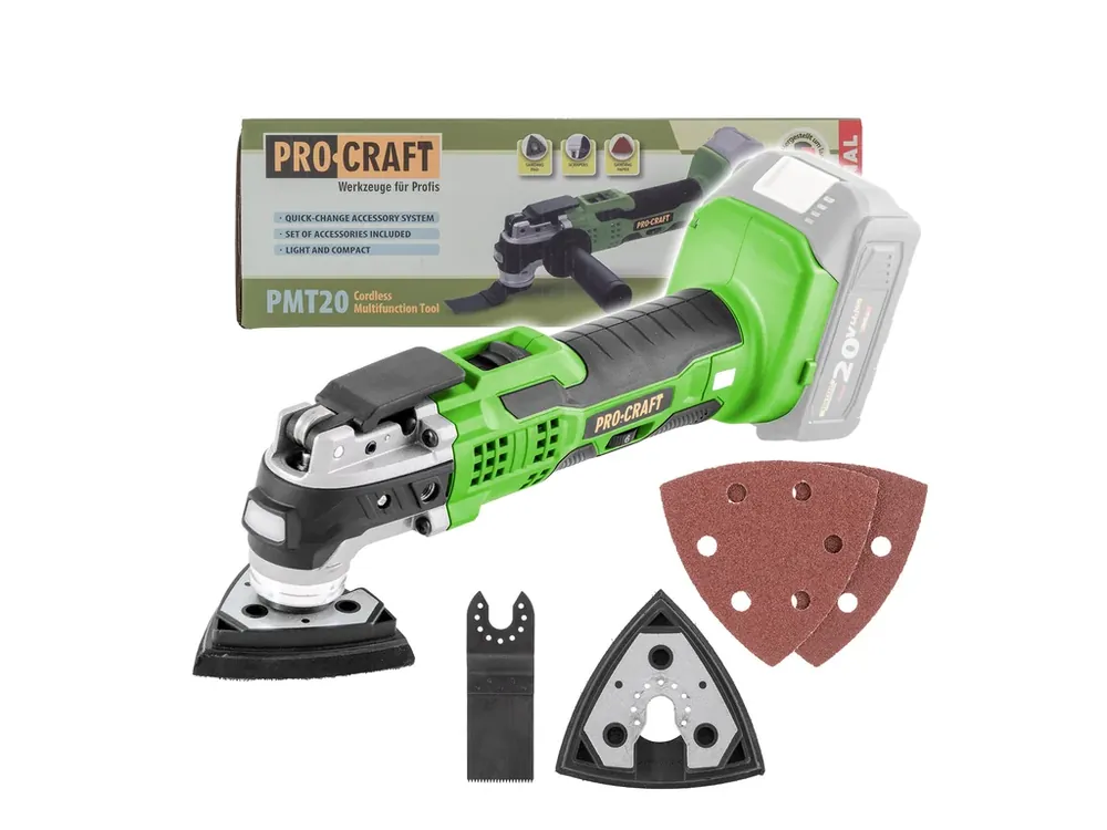 Aku multifunkční oscilační bruska PMT20bb Procraft (bez baterie a nabíječky) PMT20bb - Akce