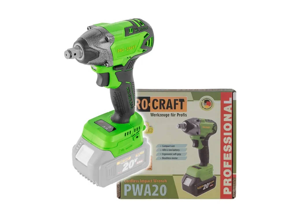 Aku rázový utahovák Procraft PWA20 bez akumulátoru a nabíječky PWA20 | Do košíku
