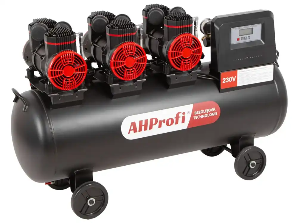 Bezolejový kompresor 100L, 3x1450W, 6 pístů - AH0100 - Skvělá cena