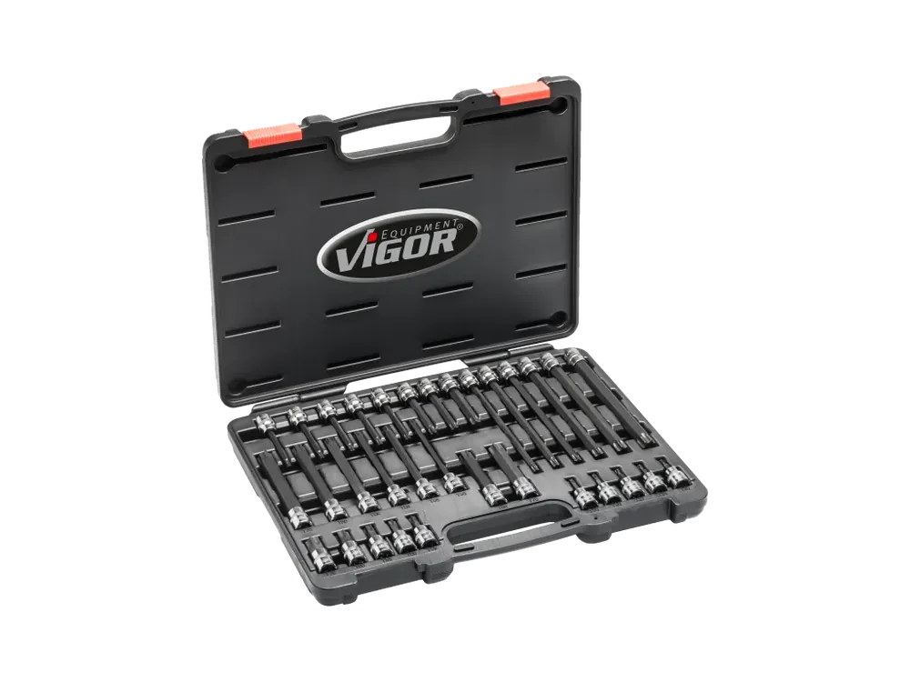 Ihned k dispozici - Sada nástrčných hlavic TORX® 3/8" v kufru, 32 ks - V6017