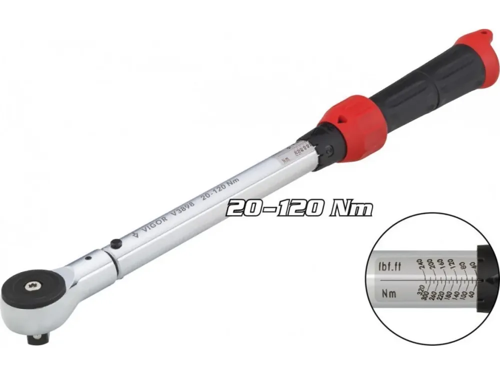 Nově přidáno | Momentový klíč 1/2” 20–120 Nm - VIGOR V3898