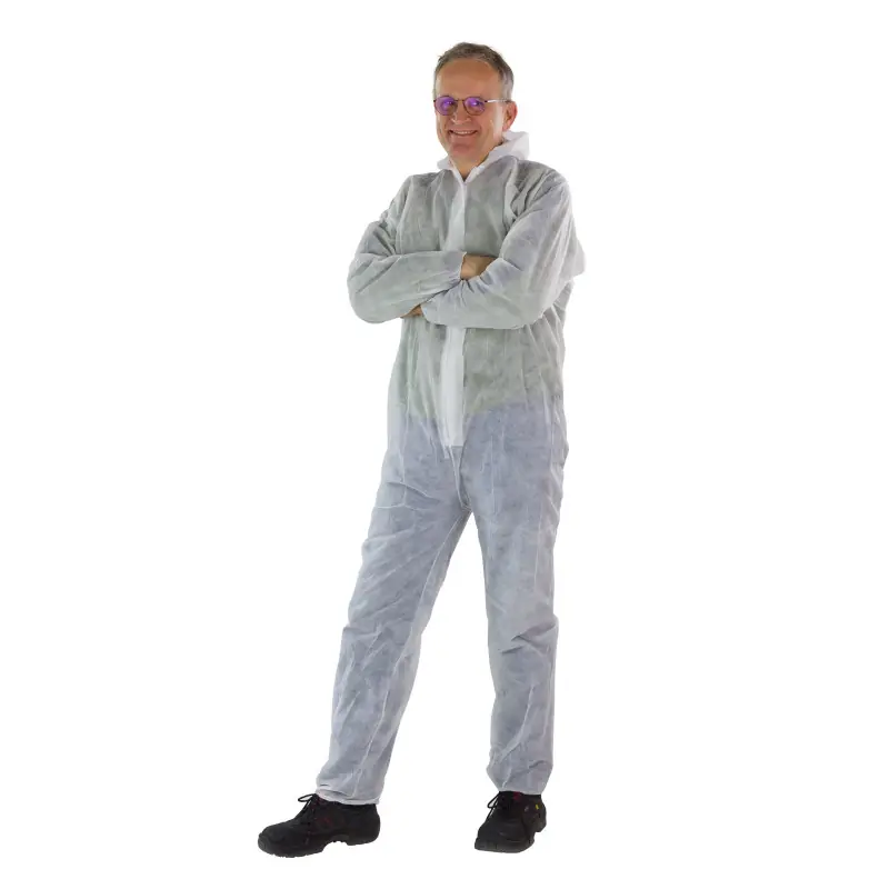 Výhodná koupě - DEMA Jednodílný pracovní ochranný oblek bílý 40 g/qm PP, velikost XXL