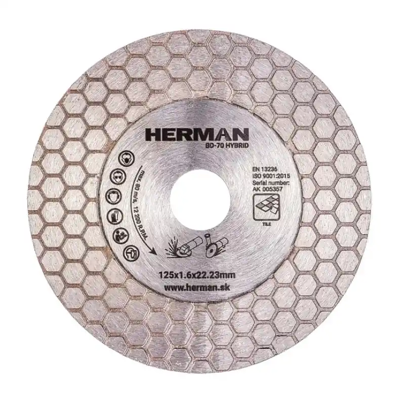 K dispozici | HERMAN Diamantový kotouč BD-70 Hybrid 125 mm