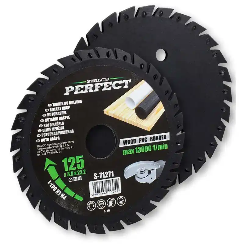 Přímo od výrobce - STALCO Pilový kotouč rašplový zapuštěný pro úhlové brusky 125x22,23 mm PERFECT