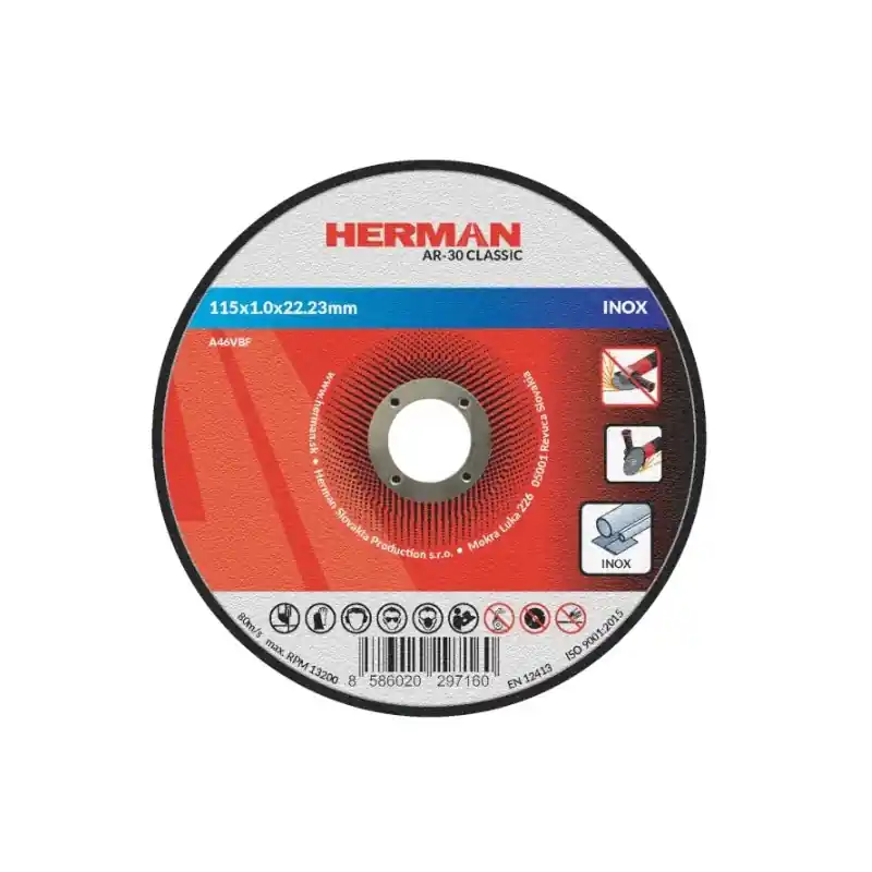 HERMAN Řezný kotouč na nerez 115x1,0 mm AR-30 Classic - Bezpečný nákup