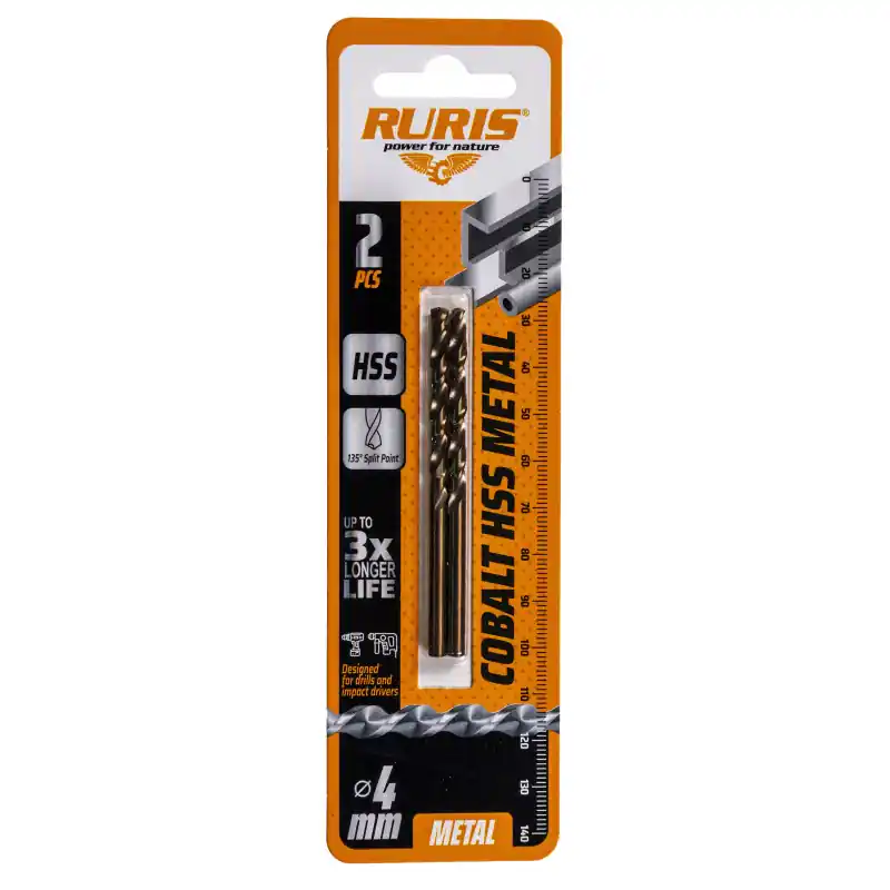 Nově v sortimentu | RURIS Vrták do kovu Kobalt HSS 4 mm, 2 ks