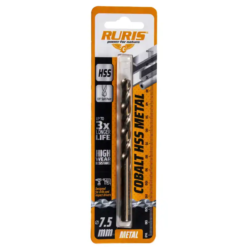 RURIS Vrták do kovu Kobalt HSS 7,5 mm | Extra sleva