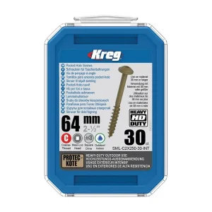 Kreg Protec-Kote Maxi-Loc HD Šrouby pro skryté spoje - 64 mm, hrubý závit, 30 ks | Slevy