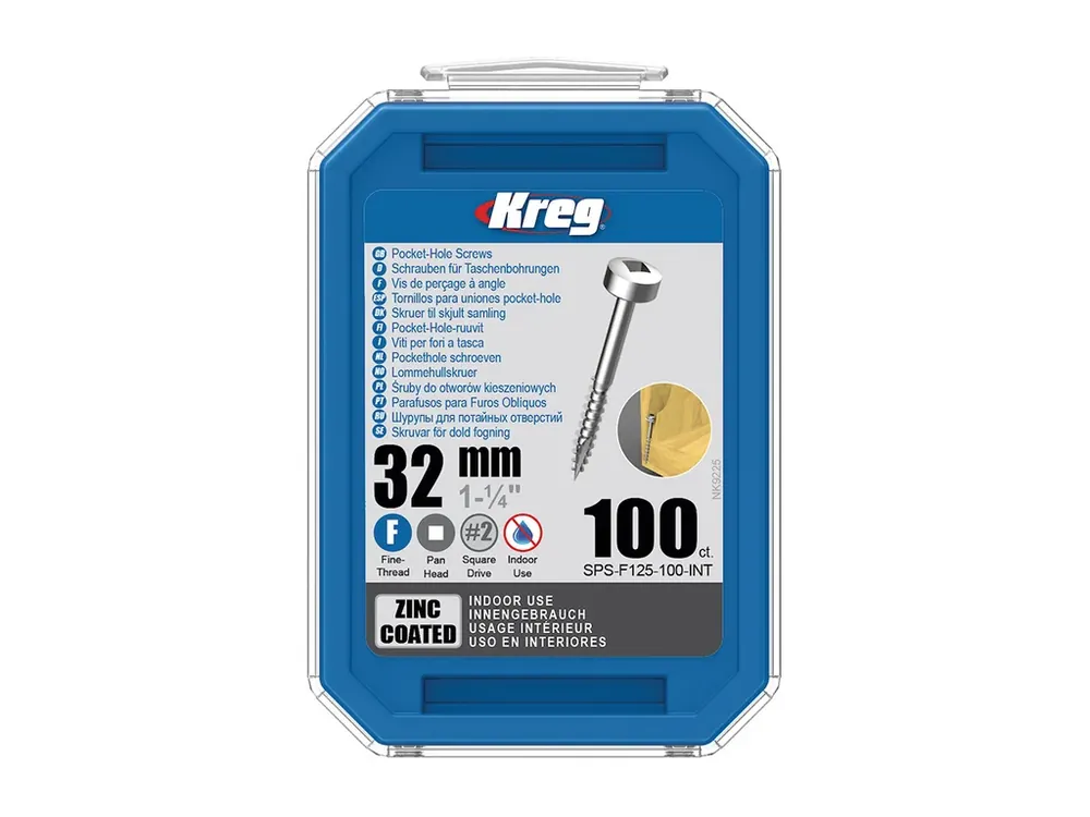 Špičková kvalita | Kreg Zinc Pan-Head Šrouby pro skryté spoje - 32 mm, jemný závit, 100 ks