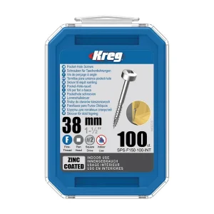 Kreg Zinc Pan-Head Šrouby pro skryté spoje - 38 mm, jemný závit, 100 ks | Cenový hit