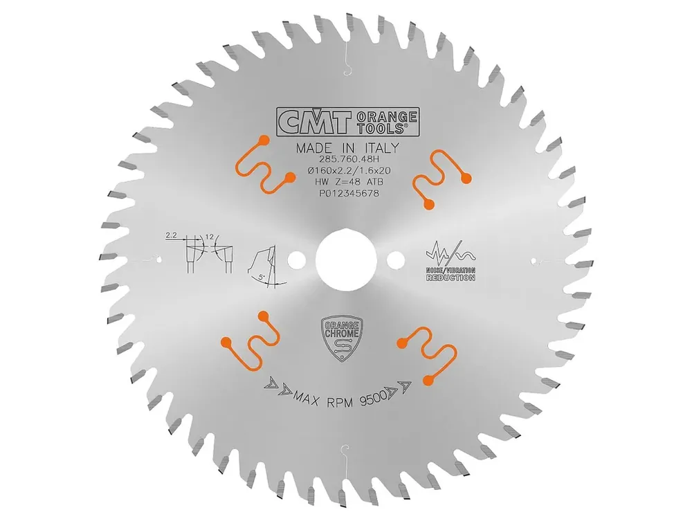 Velmi populární - CMT CHROME Pilový kotouč pro finální příčné řezy - D160x2,2 d20 Z48 HW