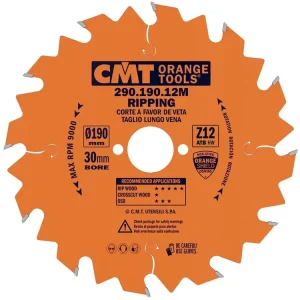 Doporučujeme | CMT Orange Pilový kotouč pro elektronářadí, podélný řez - D190x30 Z12 HW