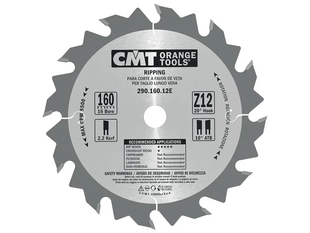CMT Pilový kotouč pro elektronářadí, podélný řez - D160x16 Z12 HW | Žádaný produkt