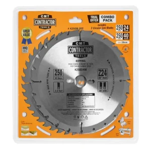 Bestseller - CMT Sada Contractor Pilových kotoučů na dřevo - D250x2,6 d30 Z24+Z40 HW, 2ks