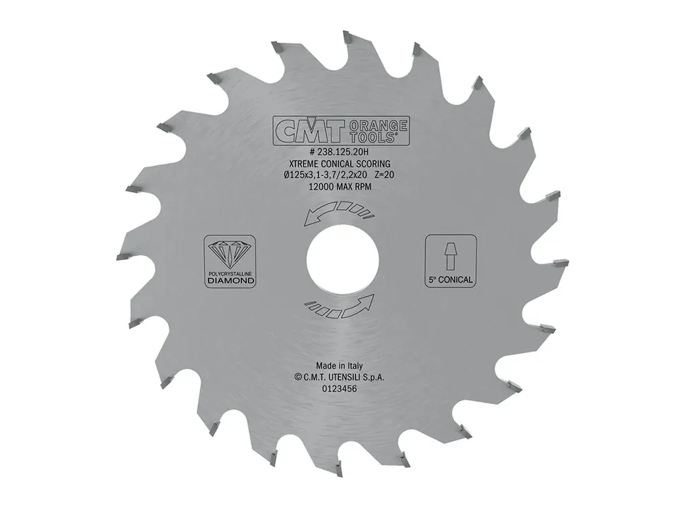 CMT Xtreme Diamantový předřezový kotouč kónický - D125x3,1-3,7 d20 Z20 | Koupit online