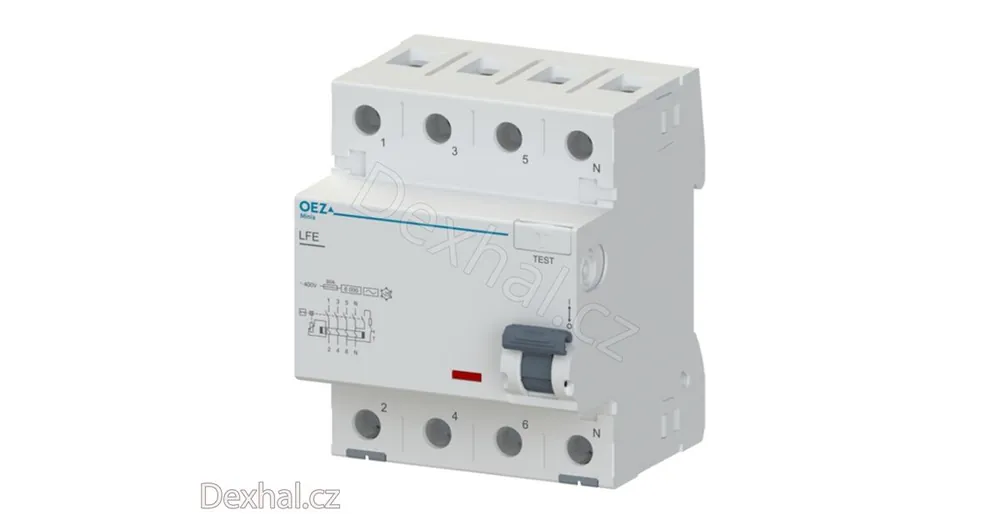 Chránič OEZ LFE-40-4-300AC, 40A, 4P, 300mA, 6kA, OEZ 42403 - Rychlá doprava