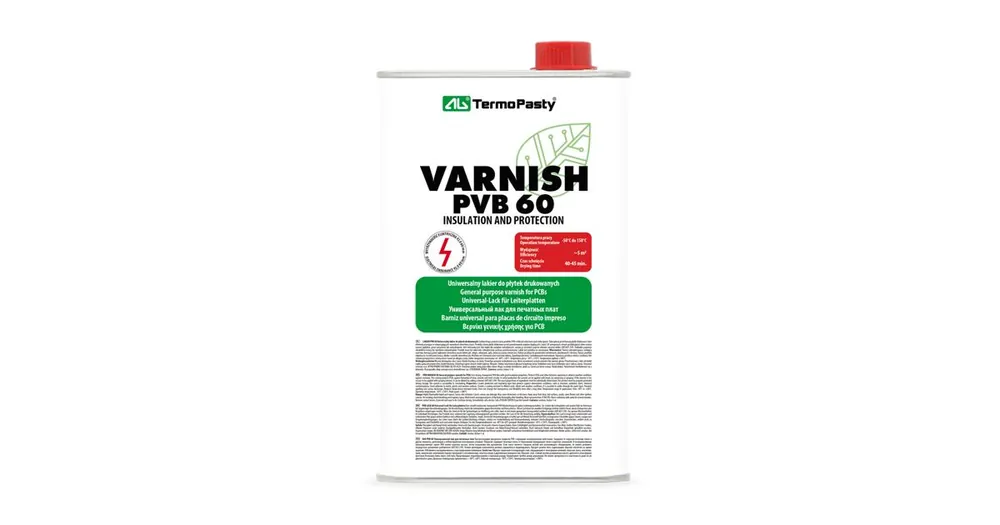 AG TermoPasty PVB Varnish 60 lak pro DPS/PCB, objem 1l, plech - Poslední dny