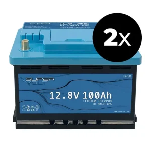 Výhodná koupě | SuperVolt 200Ah 12,8V Set Supervolt LiFePO4 200Ah 12,8V lithiová baterie – sada 2x SX100