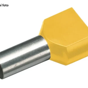 Výprodej - Izolovaná dvojitá dutinka Cu 2 x 1/10 mm, žlutá (100 ks)