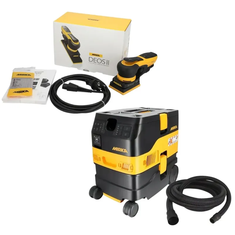 Set bruska Mirka DEOS II 343 75x100 mm + Vysavač Mirka DEXOS 1217 M AFC + 4m hadice - Akční nabídka