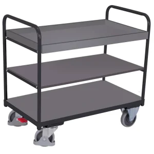 Policový vozík, 3 police s ohraněním (84 x 48 cm), Variofit, do 250 kg, modrá/antracit - Nyní k dispozici