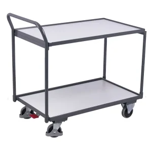 Výprodej - Antistatický policový vozík s madlem, 2 police (98 x 59 cm), Variofit, do 250 kg