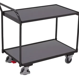 Policový vozík s madlem, Variofit, do 250 kg, 2 police (98 x 59 cm), modrá/antracit | Špičková kvalita