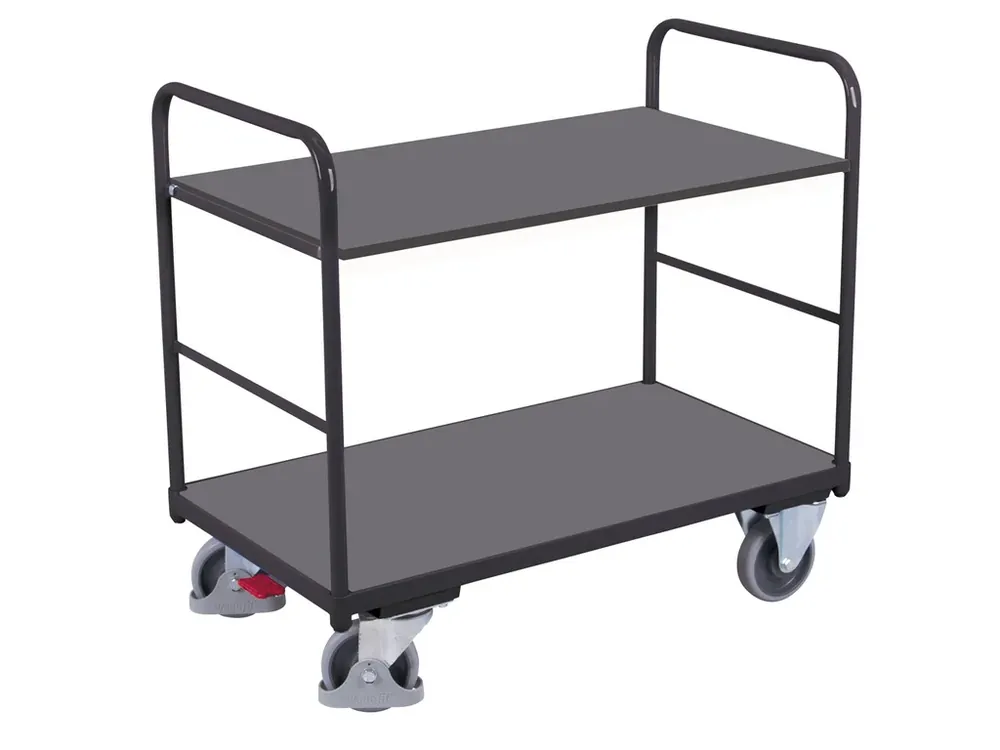 Skladem | Policový vozík, Variofit, 2 police (99 x 68 cm), do 250 kg, modrá/antracit