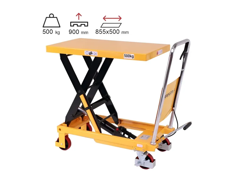 Mobilní hydraulický zvedací stůl, do 500 kg, deska 81,5 x 50 cm | Skvělé hodnocení